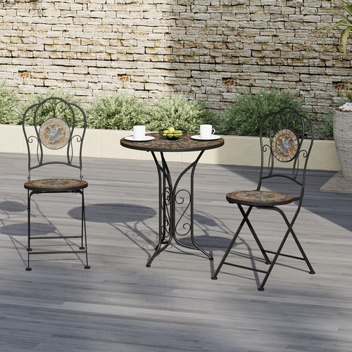 Black metal bistro set mosaic - metal,