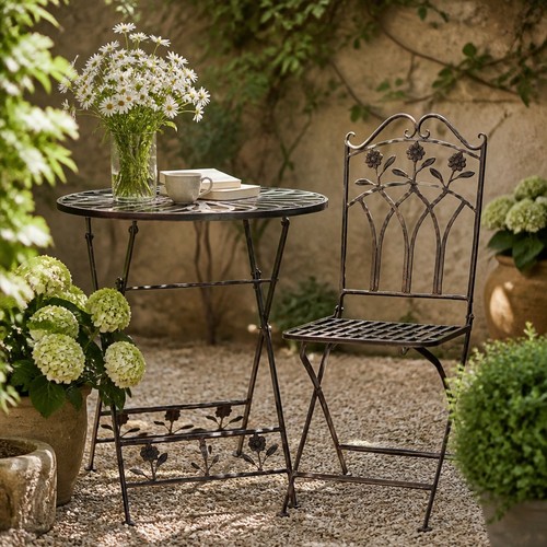 Metal garden bistro set - garden,