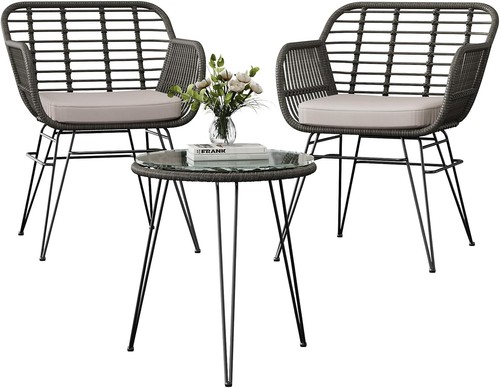 Rattan garden bistro set - garden,