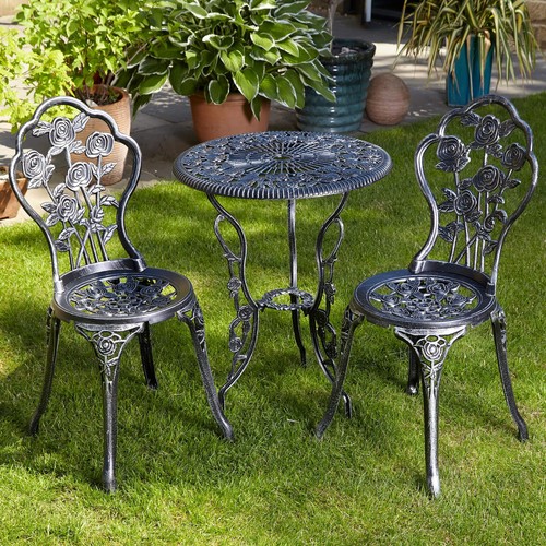 Grey bistro set garden - grey,
