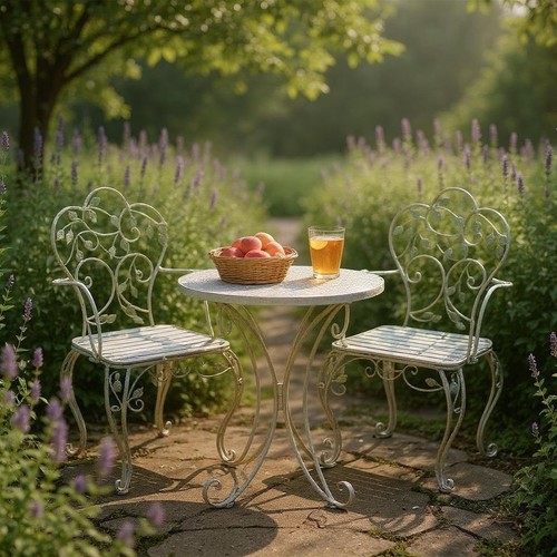 Metal cream garden - metal, set