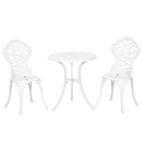 Outsunny aluminium bistro set - aluminium,