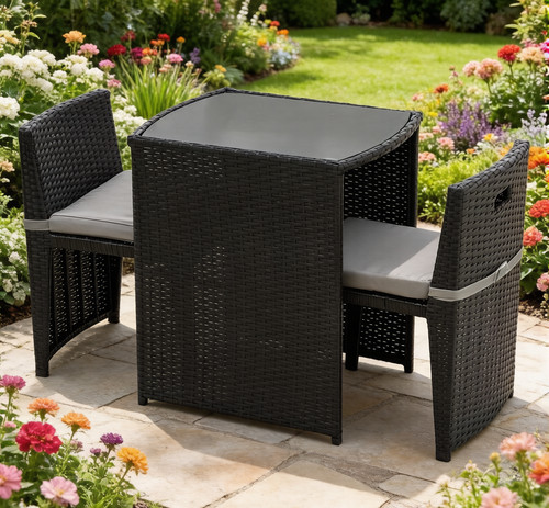 3pc rattan bistro set garden - 3pc,