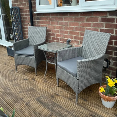 Rattan bistro set pcs - 3,