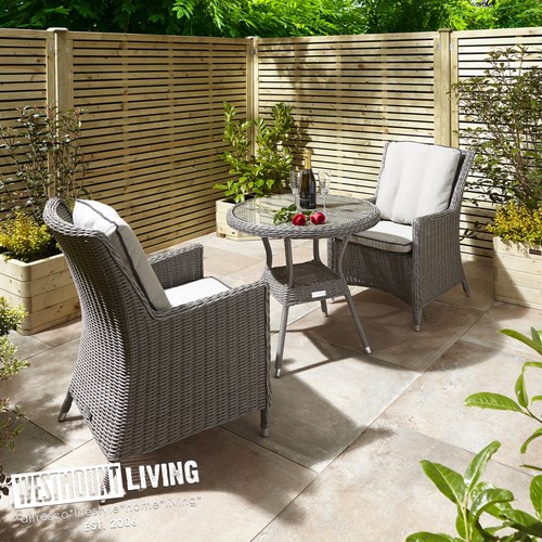 Rattan effect bistro set - effect, 3